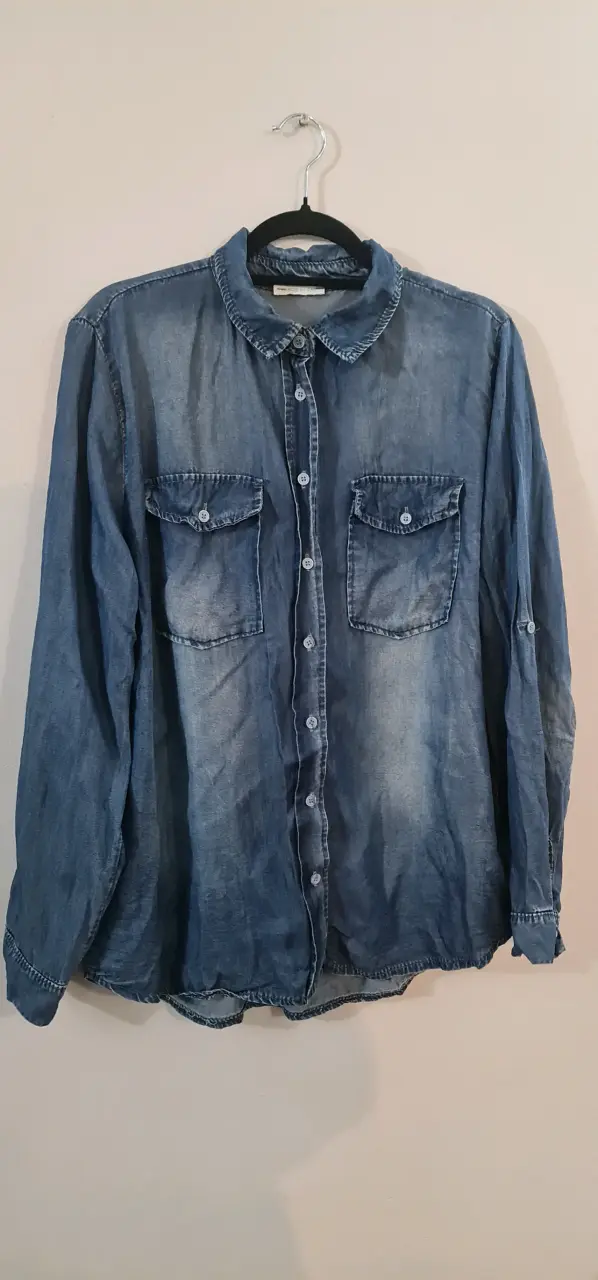 Camisa de mezclilla azul para mujer - 2