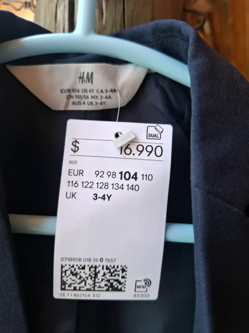 Blazer azul marino para niño H&M talla 3-4 años - 3
