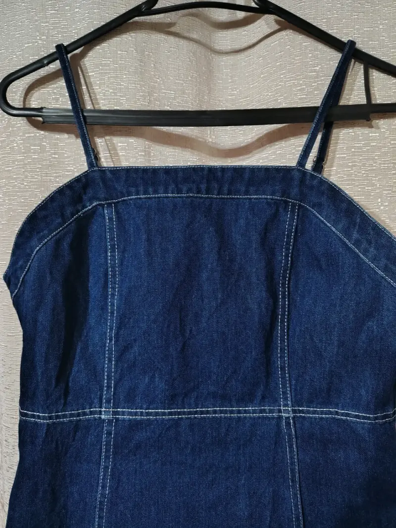Vestido de mezclilla azul para mujer - 4