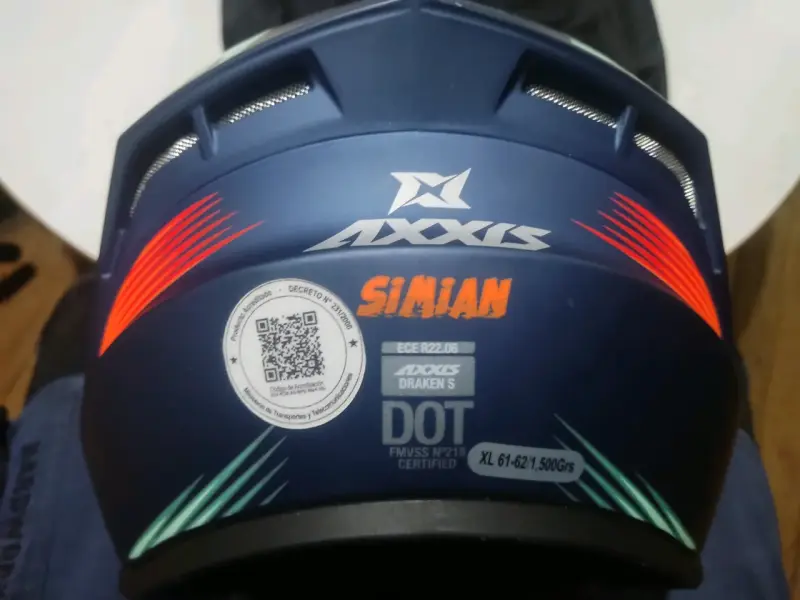 Casco de moto Axxis Draken S Simian azul - 3
