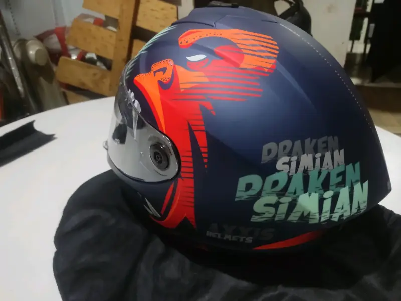 Casco de moto Axxis Draken S Simian azul - 5