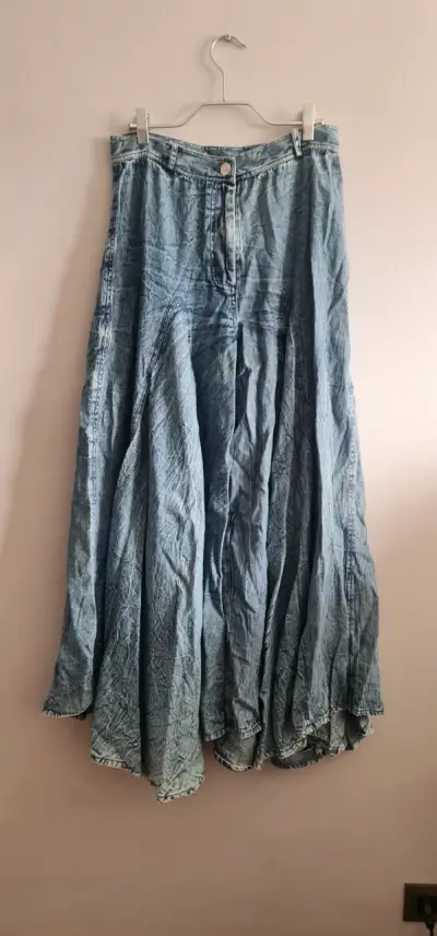 Pantalon mezclilla azul con diseño bohemio - miniatura 4