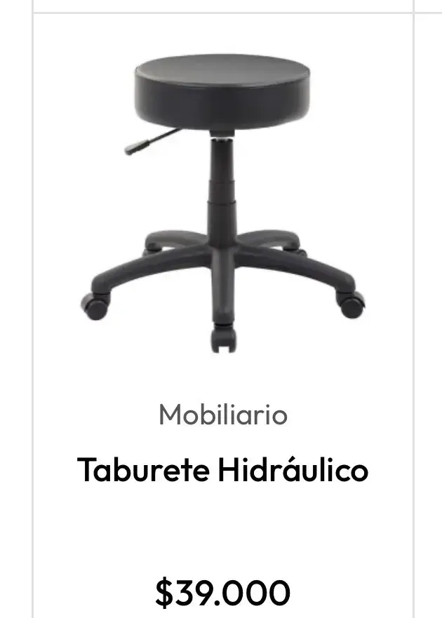 Taburete hidráulico negro ajustable - 2