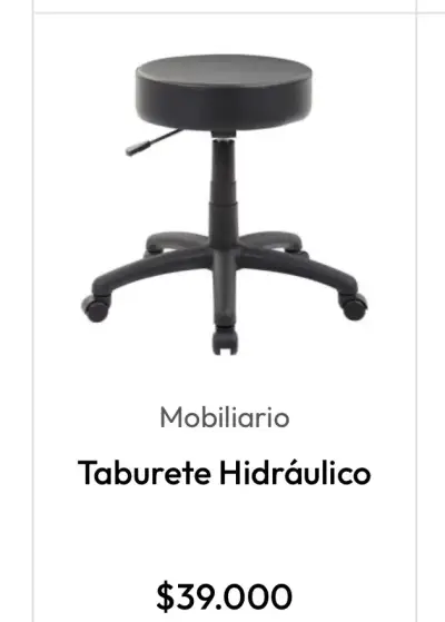 Taburete hidráulico negro ajustable - miniatura 2