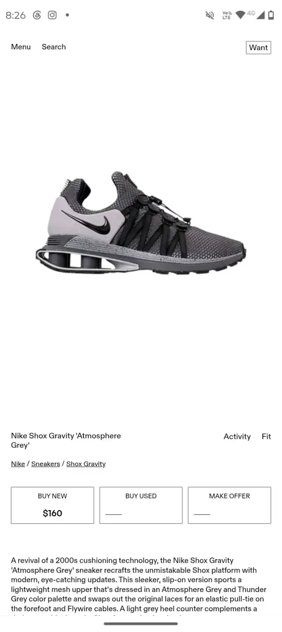 Nike Shox Gravity "Atmosphere Grey" – Talla 46 - 4