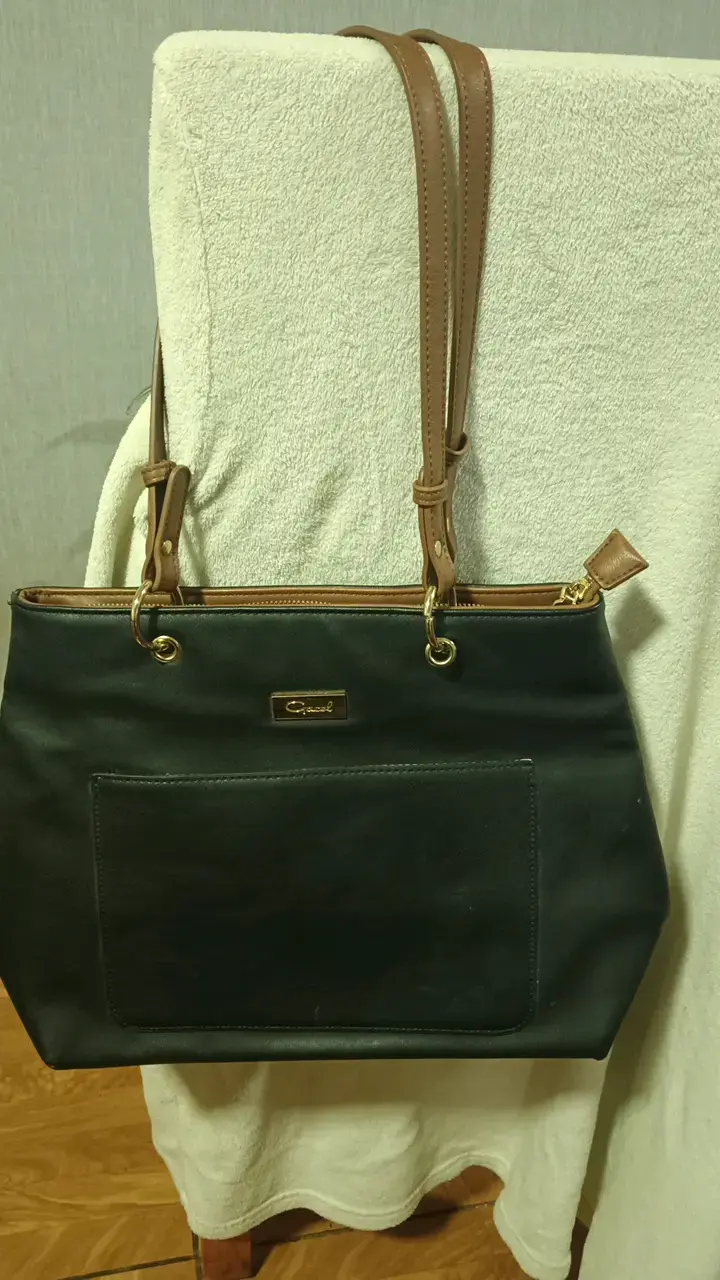 Cartera negra Gacel con asas largas - 1