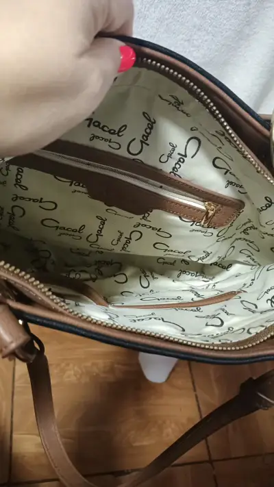 Cartera negra Gacel con asas largas - miniatura 3