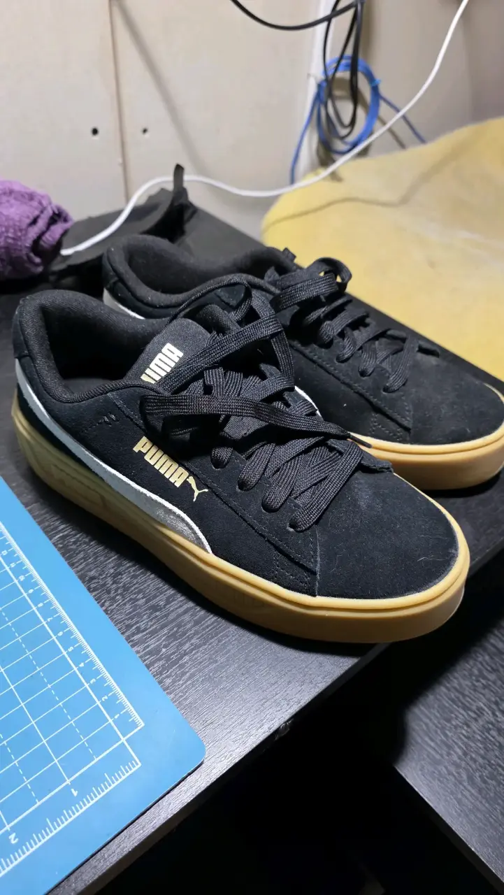 Zapatillas negras Puma de cuero - 2