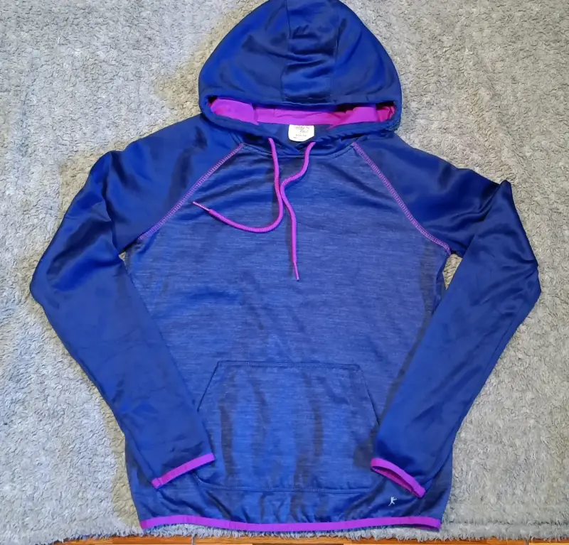 Polerón deportivo azul con capucha para mujer - 1