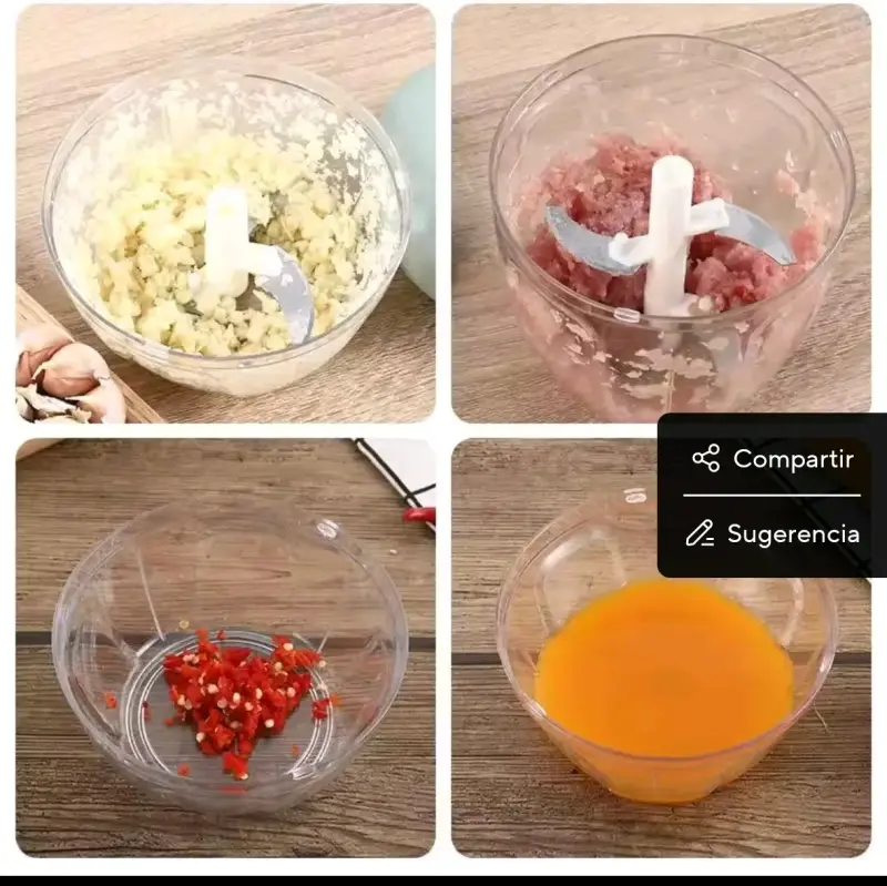 Picadora manual de alimentos con cuerda - 5