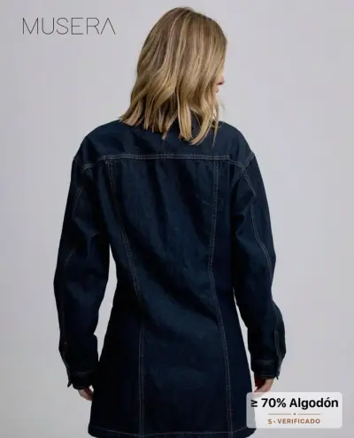 Vestido de mezclilla Musera azul oscuro - miniatura 4