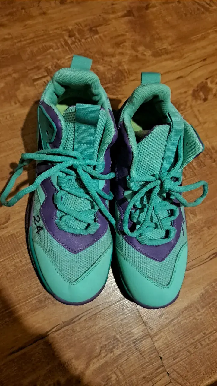 Zapatillas deportivas turquesa y morado para mujer - 2