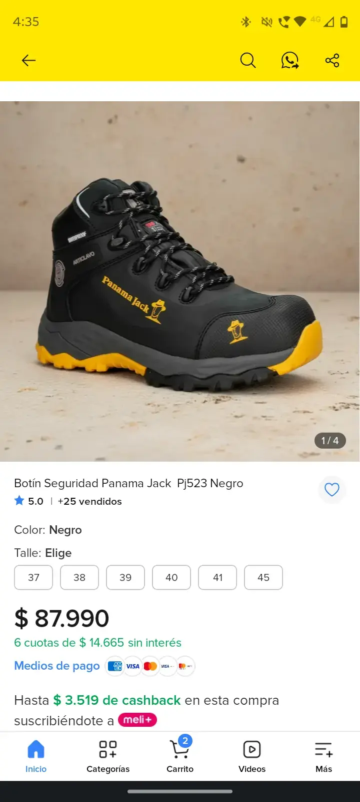 Botas de seguridad impermeables Panama Jack negras - 5