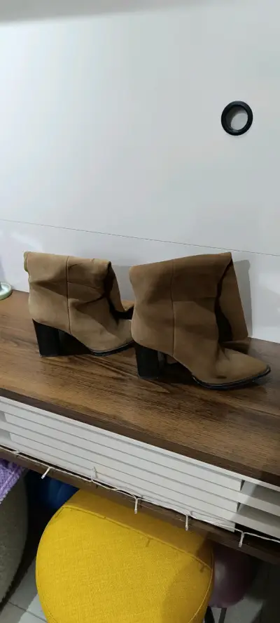 Botines de tacón alto color marrón - miniatura 1