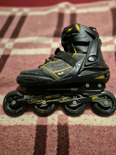 Patines en línea Roller Derby Elite G50 negros y amarillos - miniatura 1