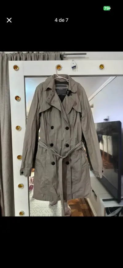 Trench coat gris para mujer Basement - miniatura 3