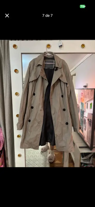 Trench coat gris para mujer Basement - miniatura 5