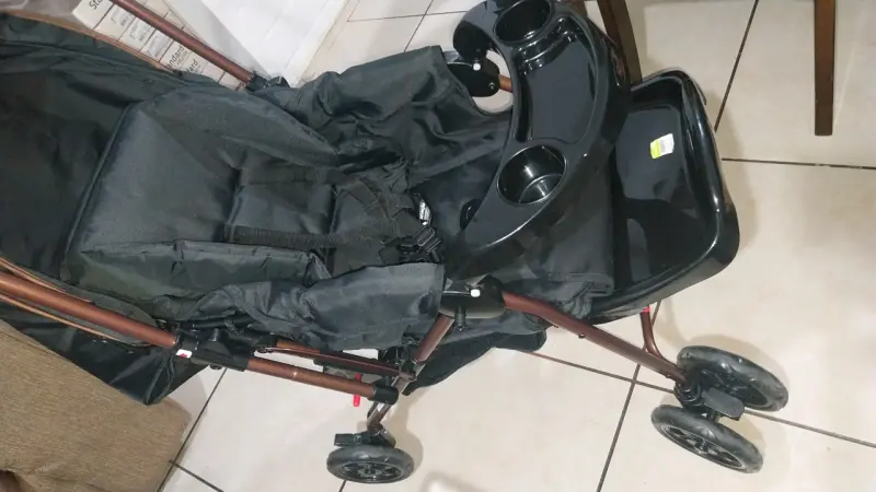 Coche de Paseo para Bebé Negro con Bandeja - 2
