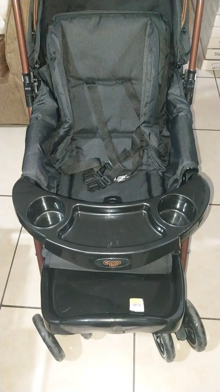 Coche de Paseo para Bebé Negro con Bandeja - 3