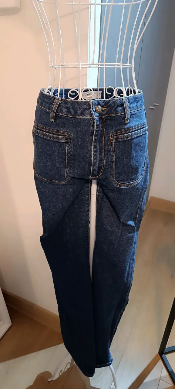 Jeans Mango Flare Tiro Alto Mujer Talla 38 - 3