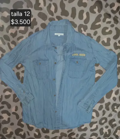 Camisa de mezclilla para niños talla 12 - miniatura 3