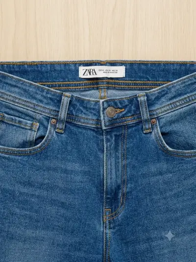 Jeans Zara Slim Fit Azul Medio 42 Eur - miniatura 2