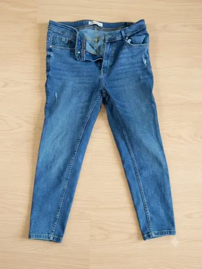 Jeans Zara Slim Fit Azul Medio 42 Eur - miniatura 3