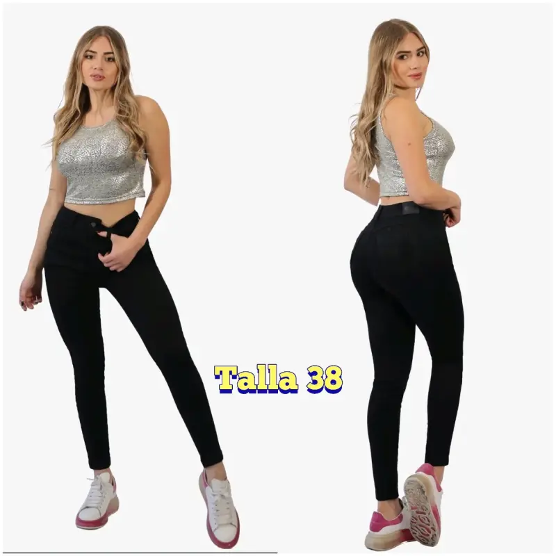Pantalones acampanados negros para mujer - 2