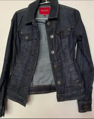 Chaqueta de mezclilla Guess azul oscuro - miniatura 1