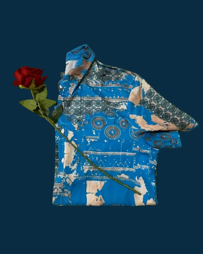 2 Camisa de hombre a rayas con cinturón - 2