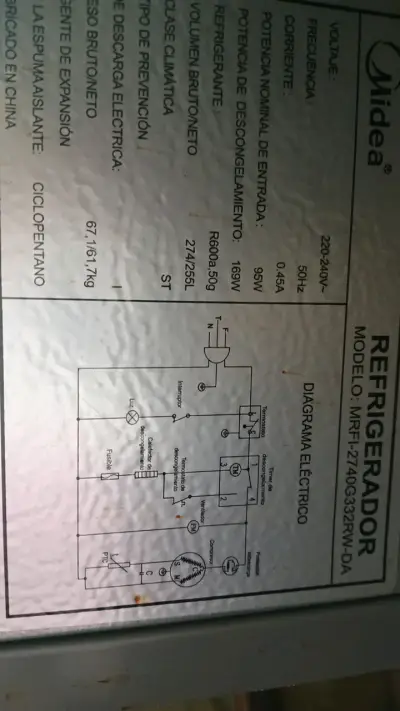 Refrigerador Midea con dispensador de agua - miniatura 5