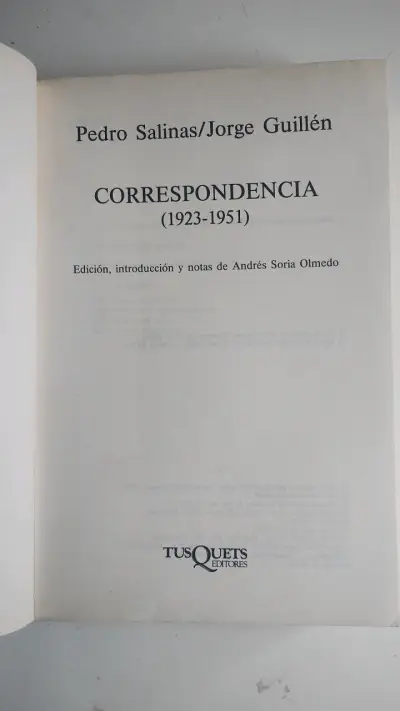 Libro Correspondencia Pedro Salinas y Jorge Guillén - miniatura 2