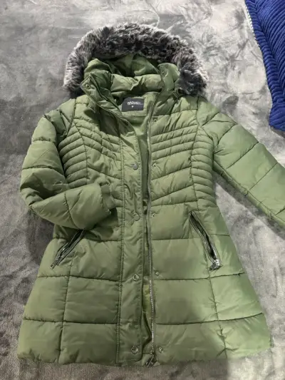 Parka verde con capucha de piel sintética Wados - miniatura 1
