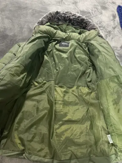 Parka verde con capucha de piel sintética Wados - miniatura 3