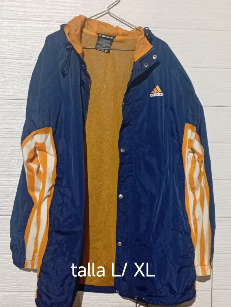 Chaqueta deportiva Adidas azul y amarilla talla L/XL