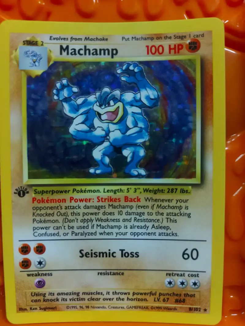 Carta Pokémon Machamp Holográfica 1ª Edición