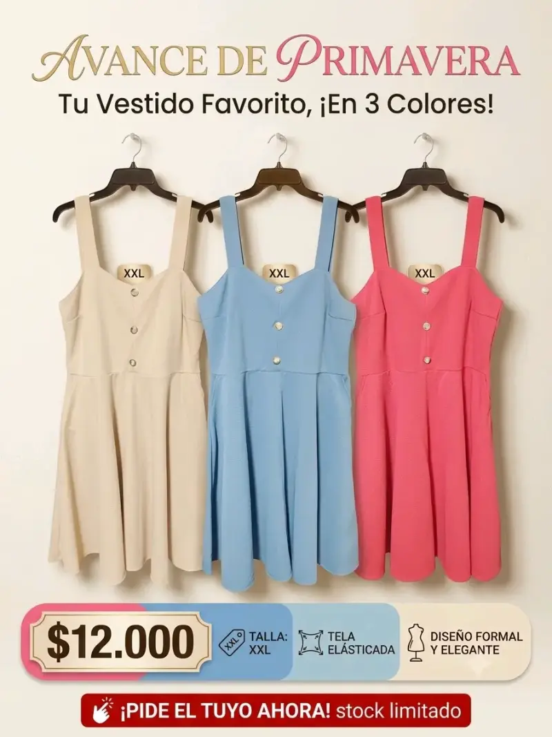 Vestido de primavera en 3 colores talla XXL - 1