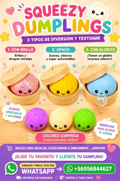 Squeezy Dumplings antiestrés con texturas variadas - miniatura 1