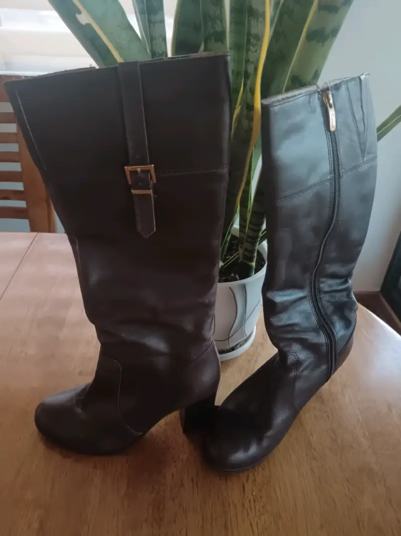 Botas de cuero marrón con tacón alto Gacel - 2