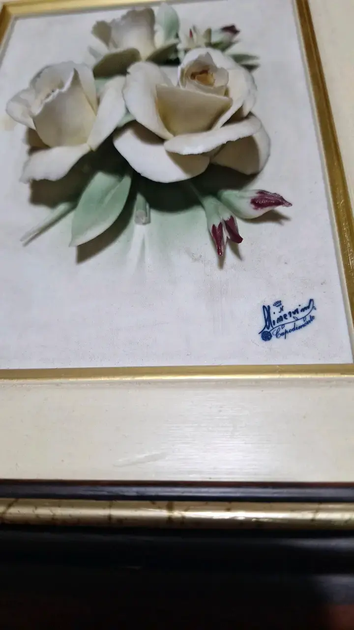 Cuadro de flores en relieve con marco de madera - 3