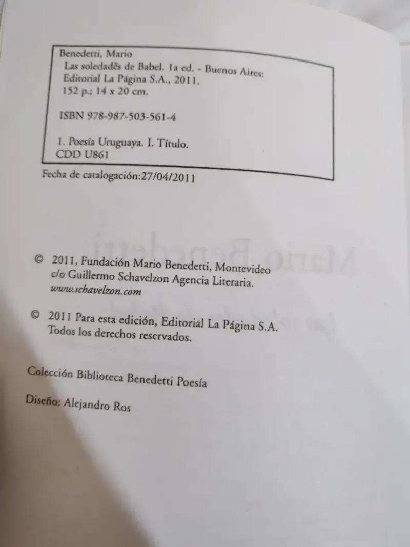 Libro 'Las soledades de Babel' de Mario Benedetti - 2