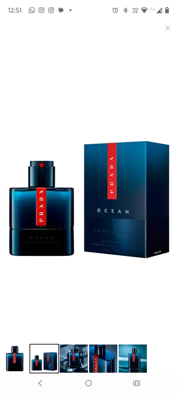 Perfume Prada Luna Rossa Ocean EDT 50 ml para Hombre - 1