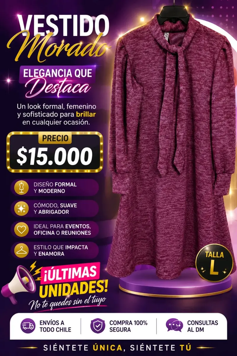 Vestido elegante color morado