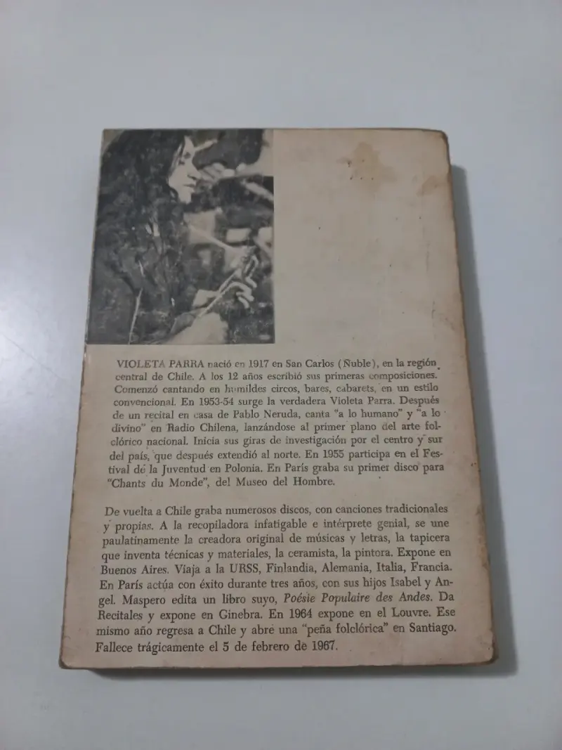 Libro Décimas de Violeta Parra 2da edición 1972 - 5