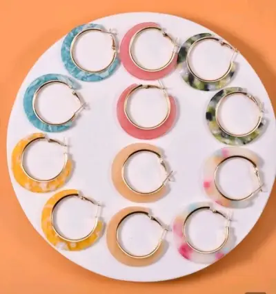 Set de Aros de resina Multicolor - miniatura 1