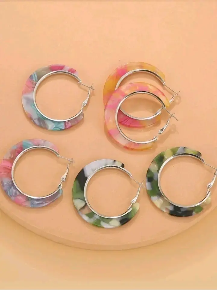 Set de Aros de resina Multicolor - 2