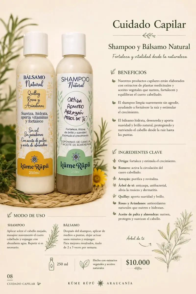 Set de Shampoo y Bálsamo Natural Kume Rüpü 250ml
