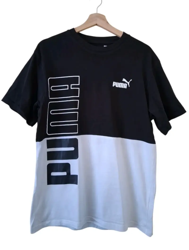 Polera Puma negra y blanca para hombre talla S