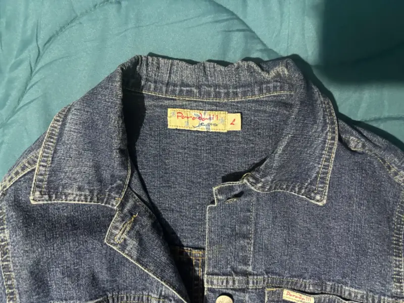 Chaqueta de mezclilla azul para mujer talla L - 2