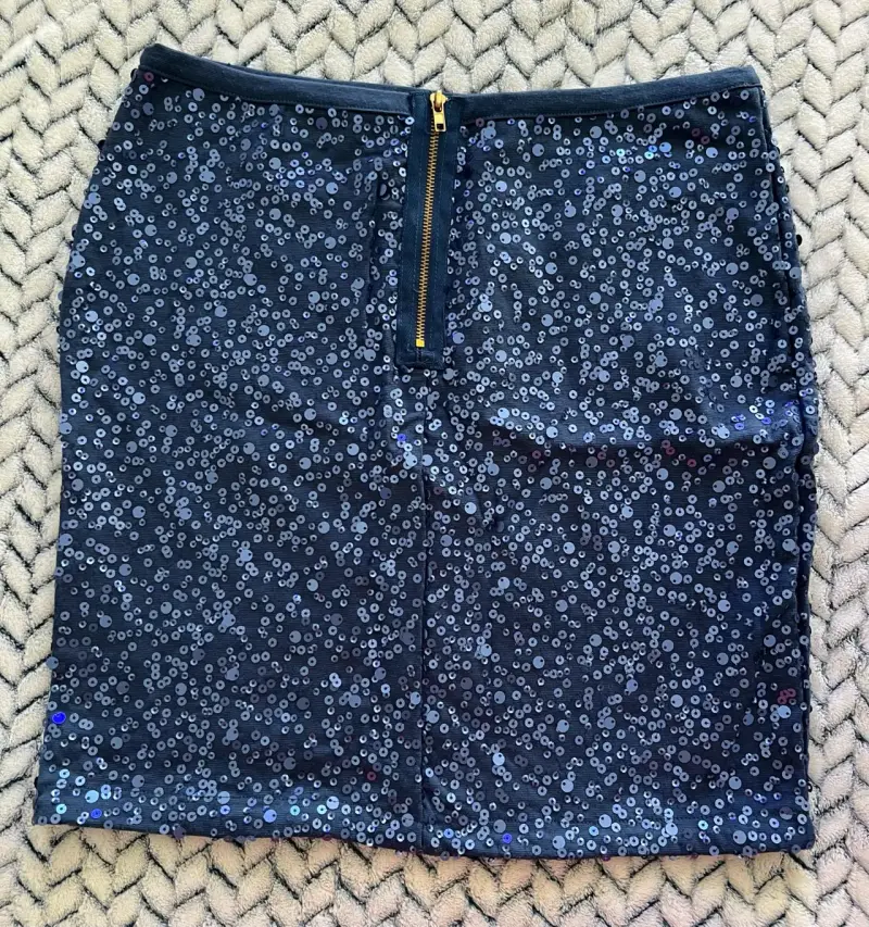 Falda corta con lentejuelas azul - 2